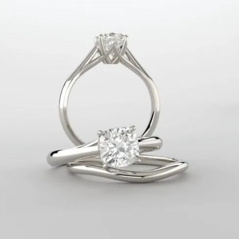 Cathryn Prong Set Cathedral Solitaire Engagement Ring - Setting only