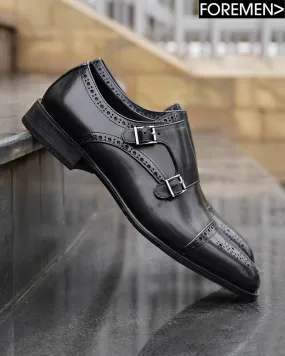 CENTRA | Black Double Monkstrap