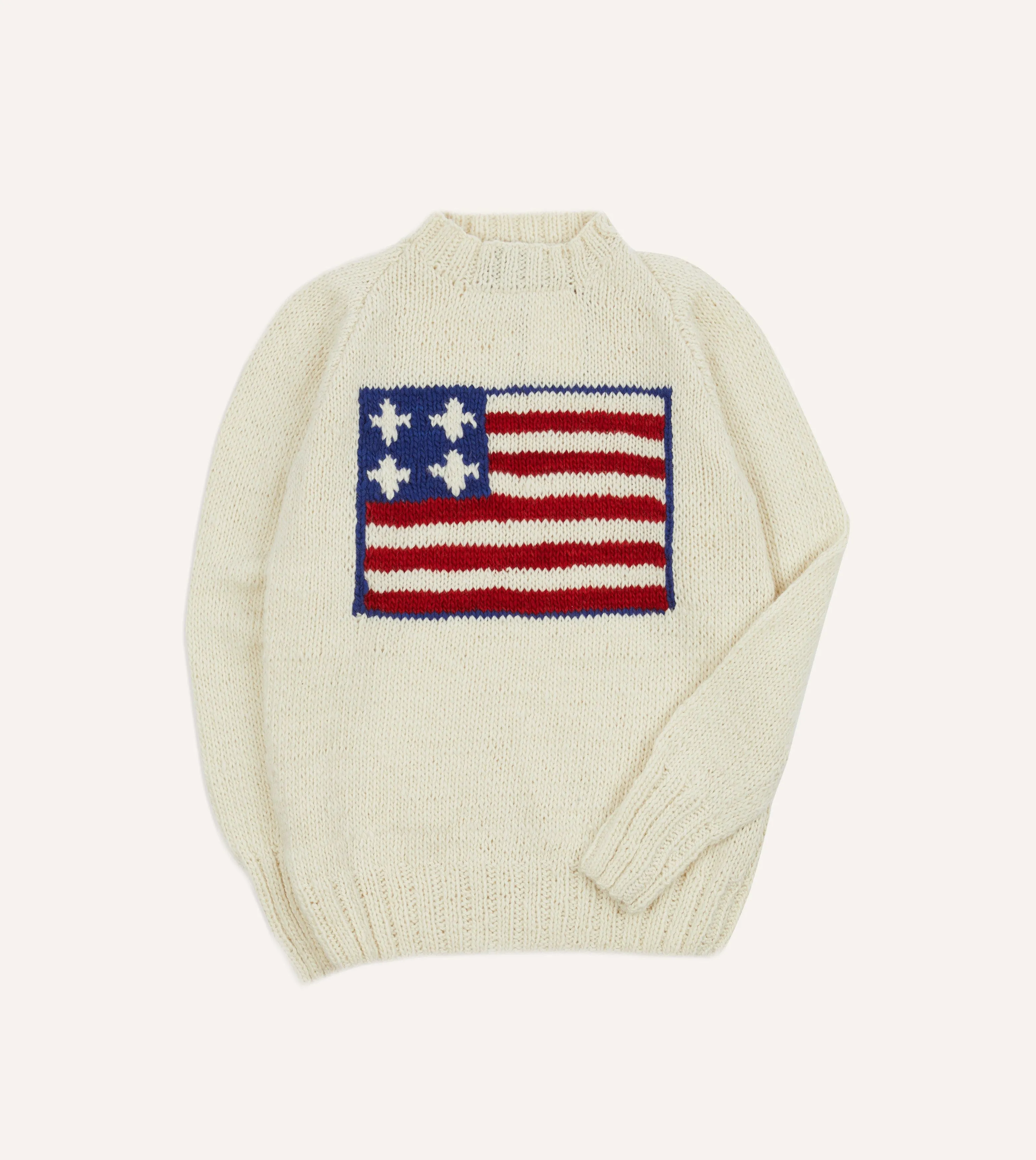 Chamula for Drake's Ecru Flag Merino Jumper