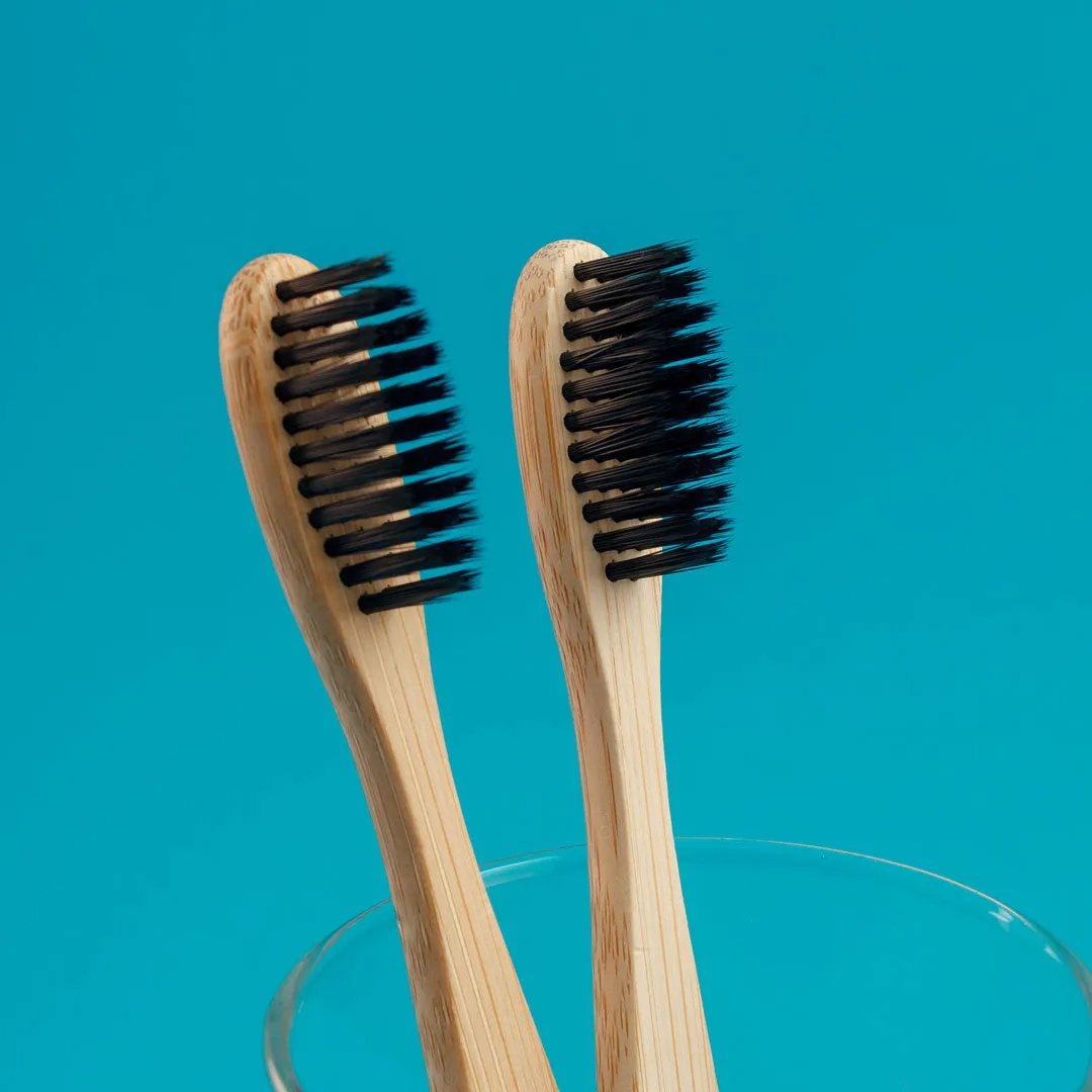 Charcoal Organic Bamboo Toothbrush & Tongue Cleaner