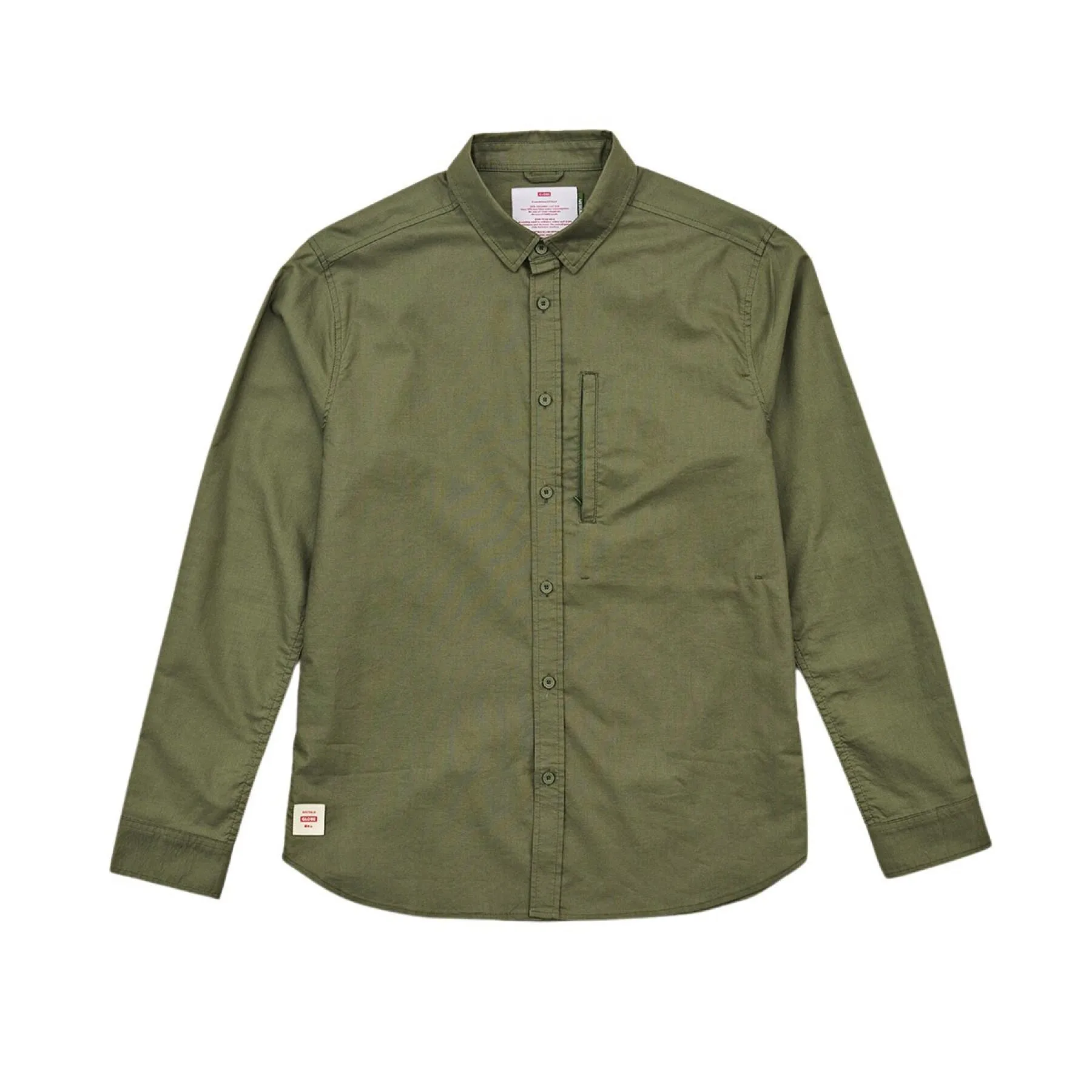 CHEMISE GLOBE FOUNDATION MANCHES LONGUES olive