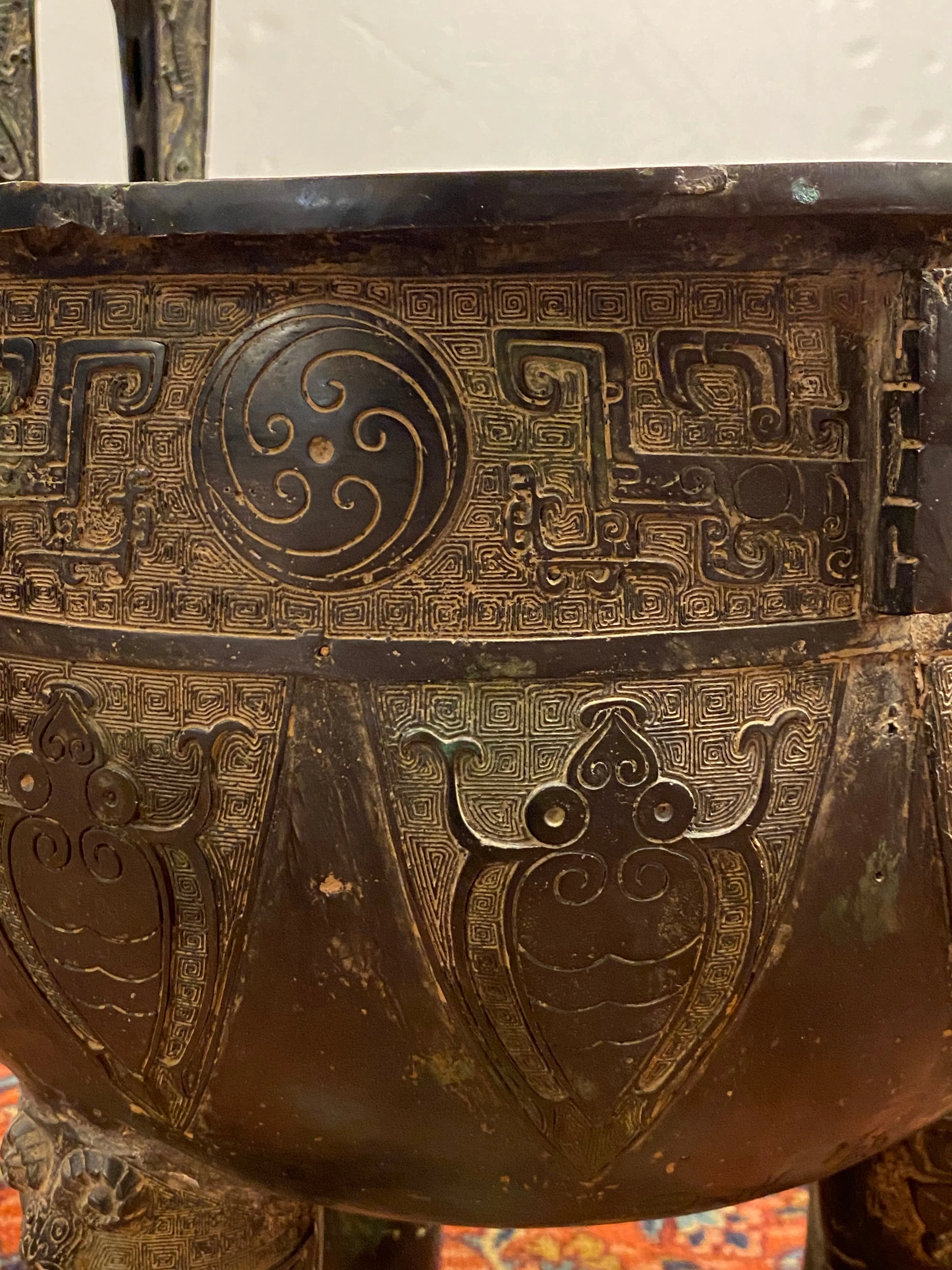 Chinese Archaic Style Monumental Bronze Vessel