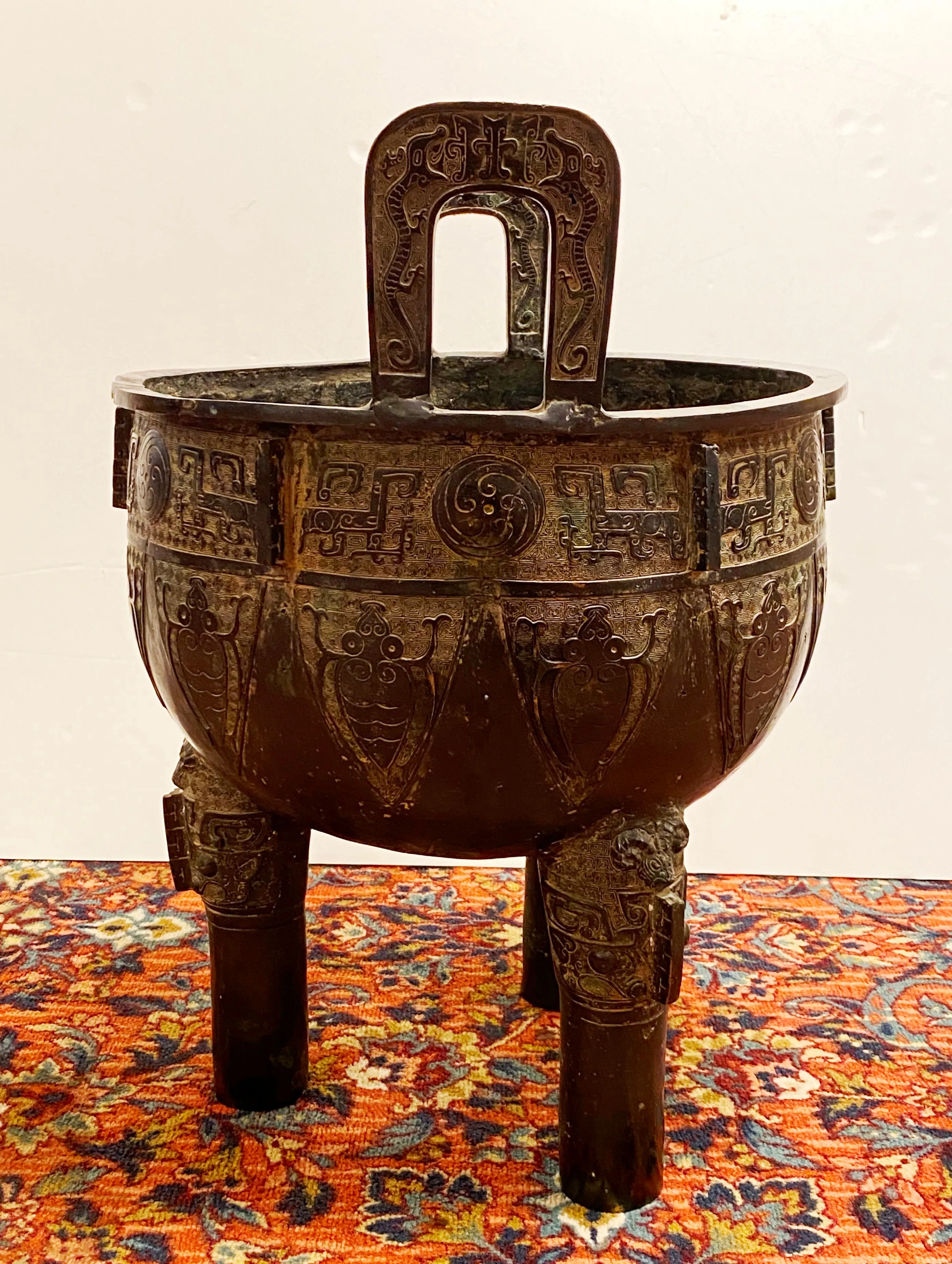 Chinese Archaic Style Monumental Bronze Vessel