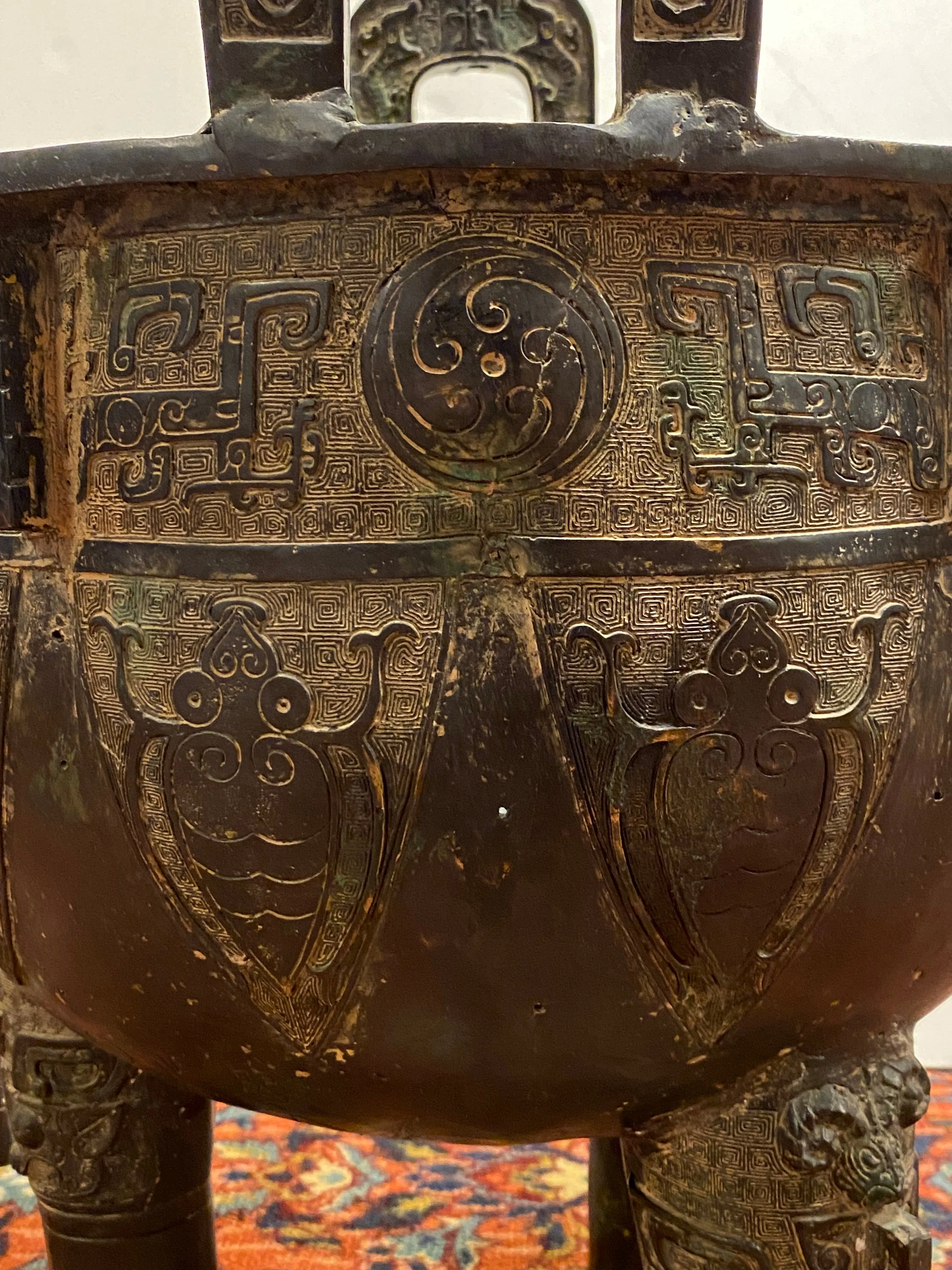 Chinese Archaic Style Monumental Bronze Vessel