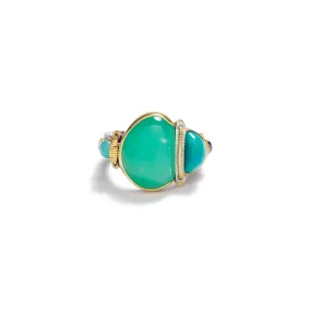 Chrysoprase & Gem Silica Ring