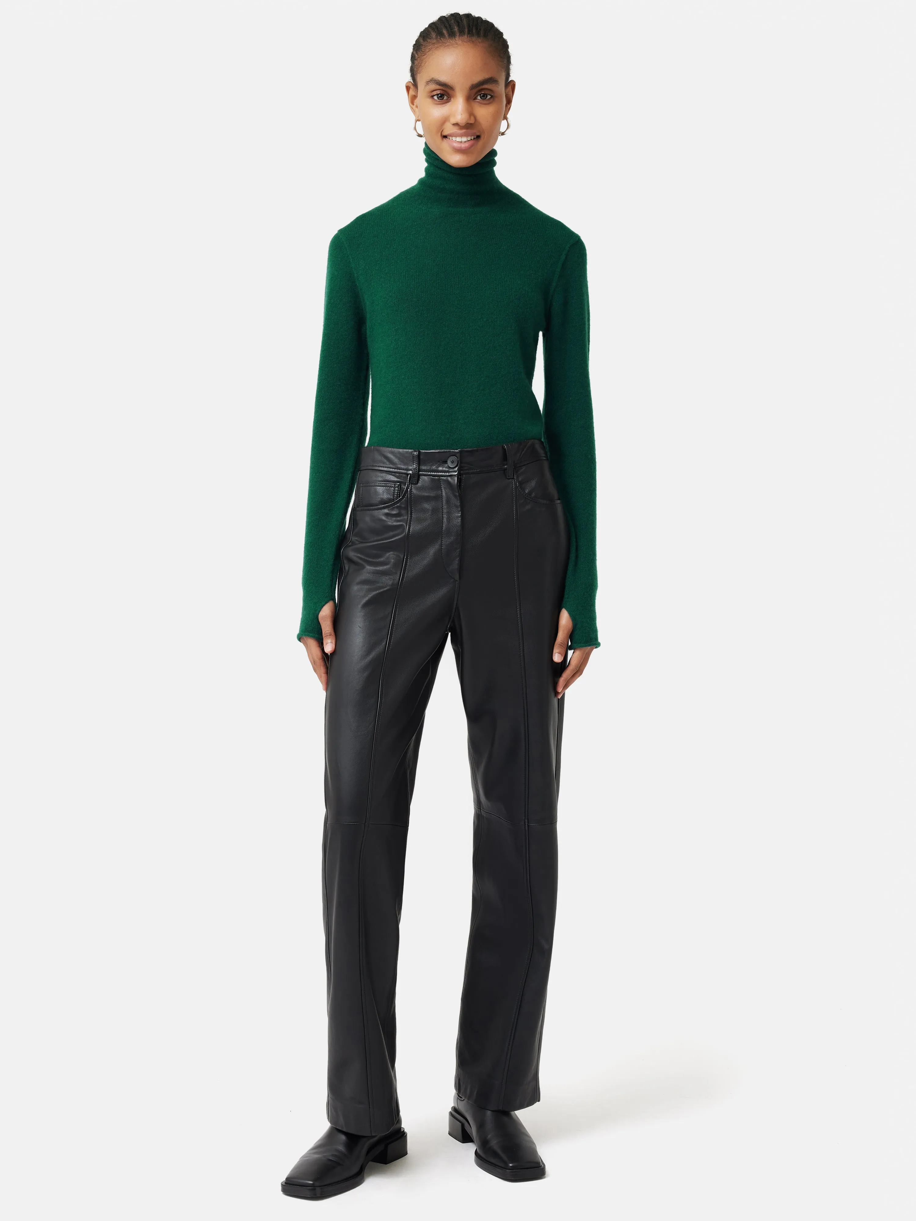 Cloud Cashmere Roll Neck | Dark Green