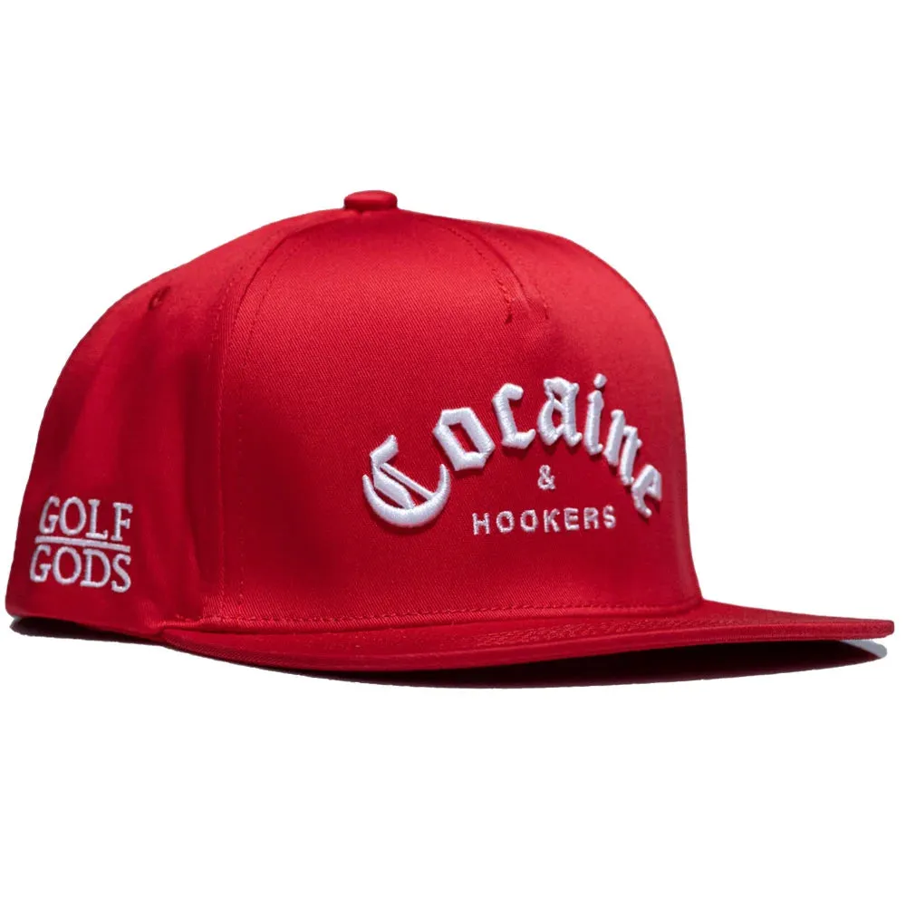 Cocaine & Hookers Red SnapBack Golf Hat