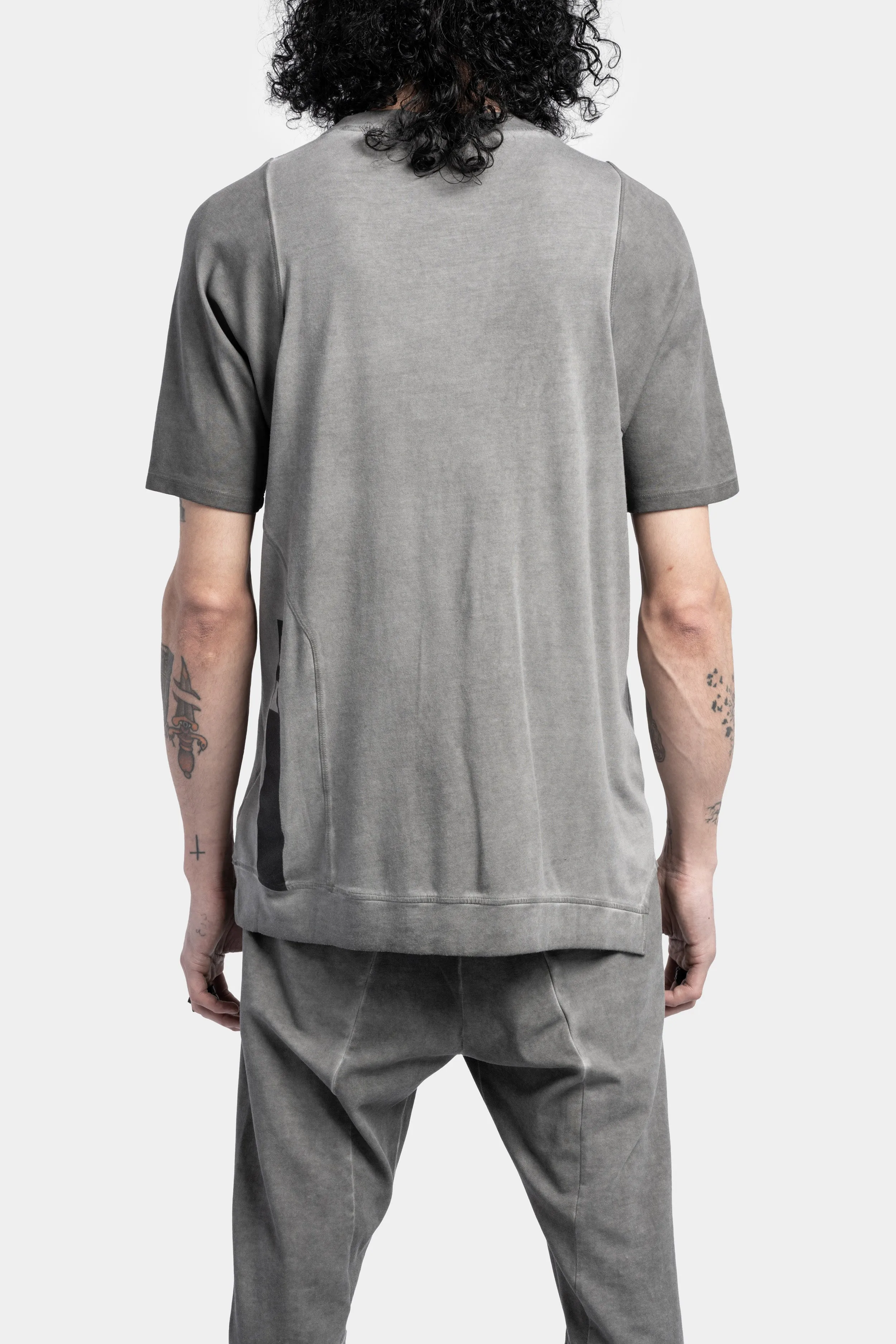 Collar T-Shirt, Cold Dye Grey