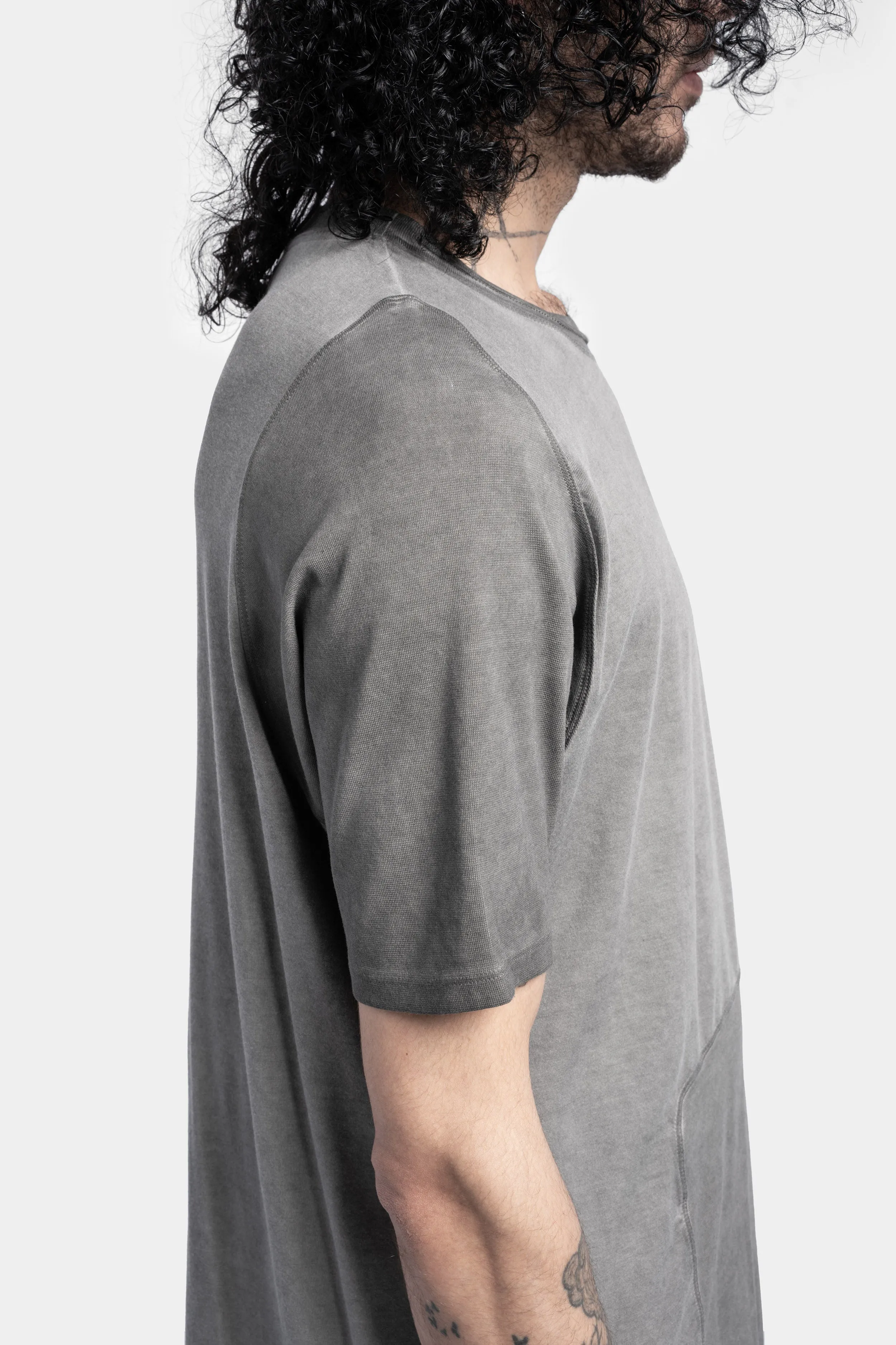 Collar T-Shirt, Cold Dye Grey