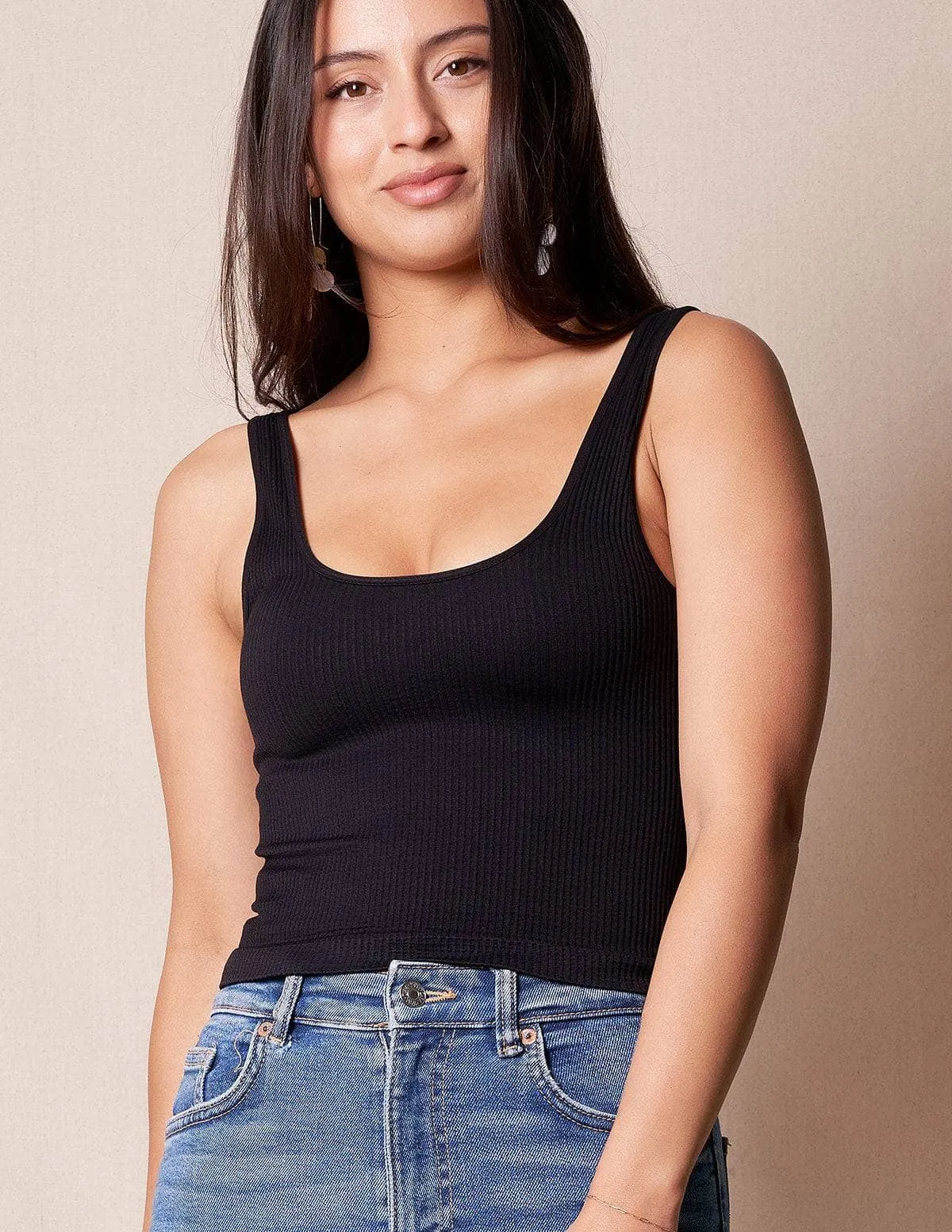 Control Fit Reversible Ribbed Crop Top