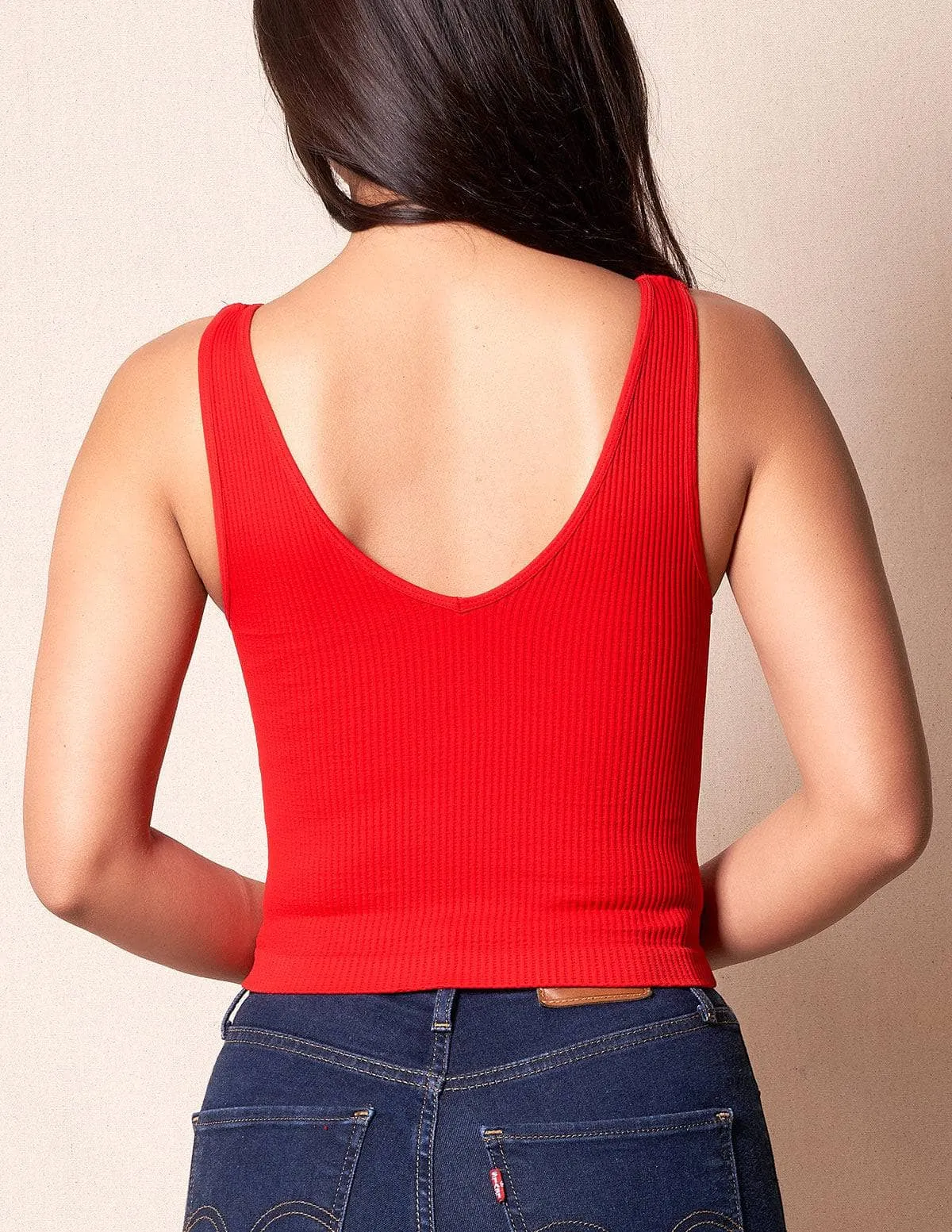 Control Fit Reversible Ribbed Crop Top