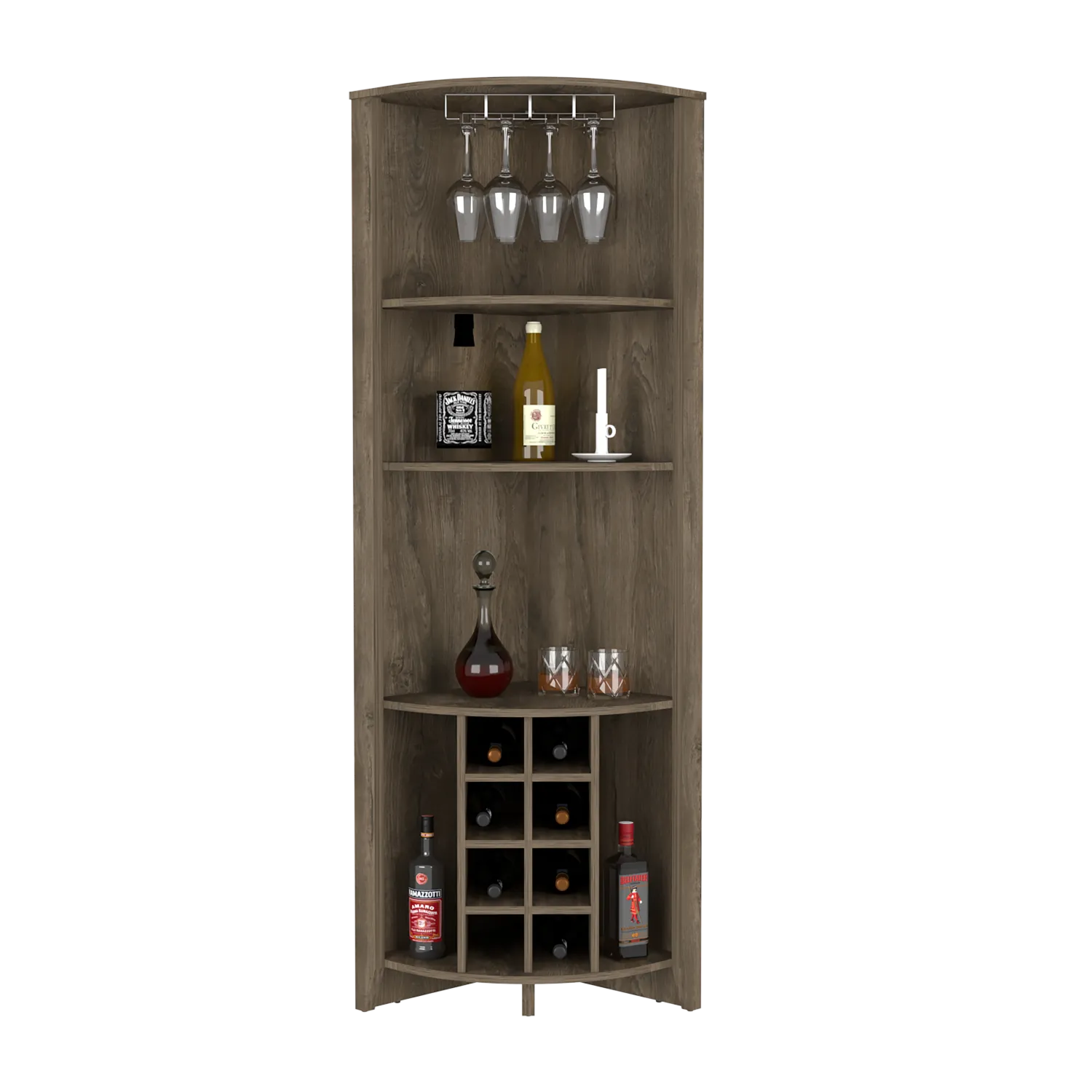 Corner Bar Cabinet Castle Dark Brown