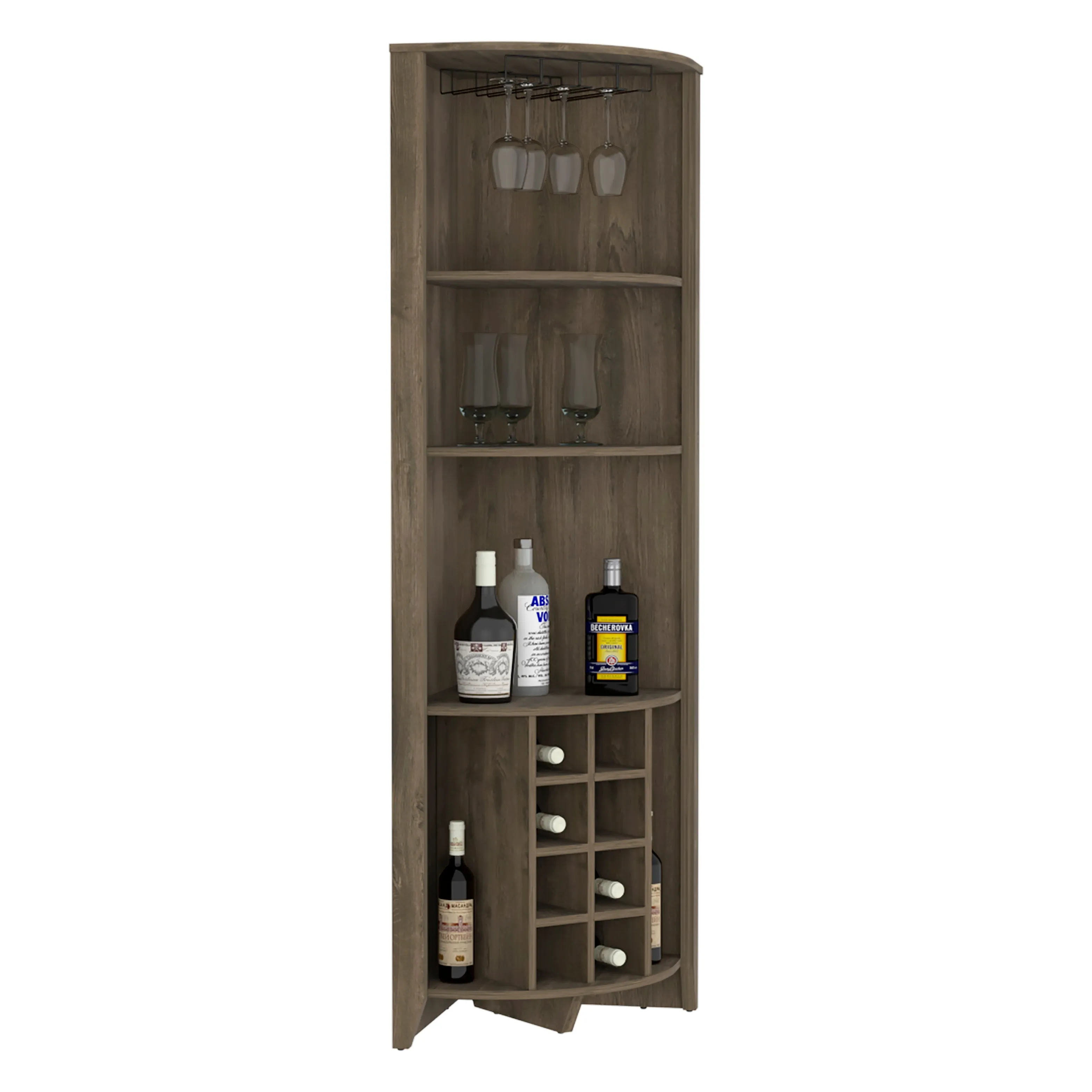 Corner Bar Cabinet Castle Dark Brown