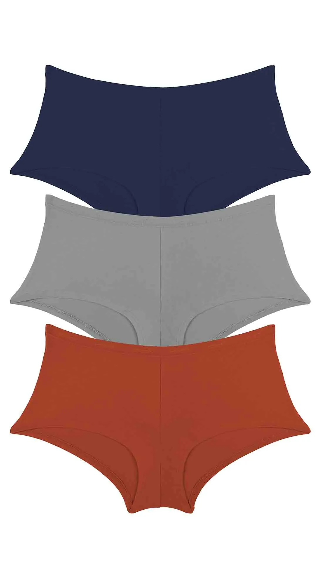 Cotton Boyshort Brief Solid Pack of 3