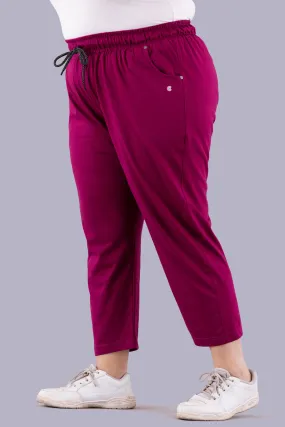 Cotton Capris For Women - Half Capri Pants - Purple