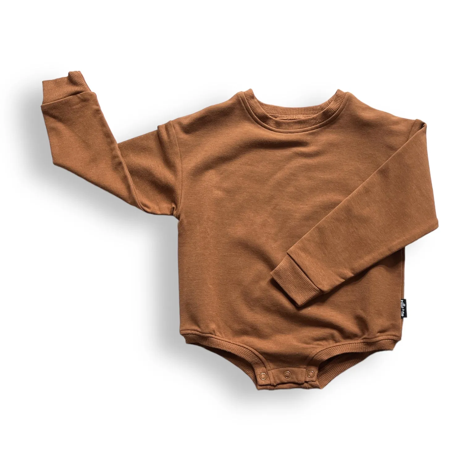 Crew Neck Romper- Bark