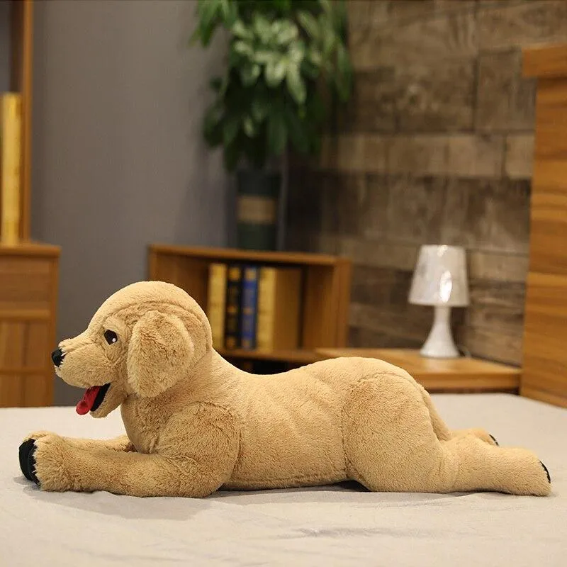 Cute dog plush toy life like labrador puppy soft doll stuffed real life animal lying position dog pillow kids toys birthday gift