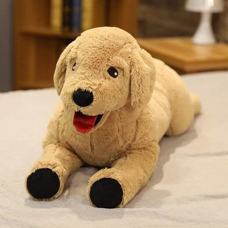 Cute dog plush toy life like labrador puppy soft doll stuffed real life animal lying position dog pillow kids toys birthday gift