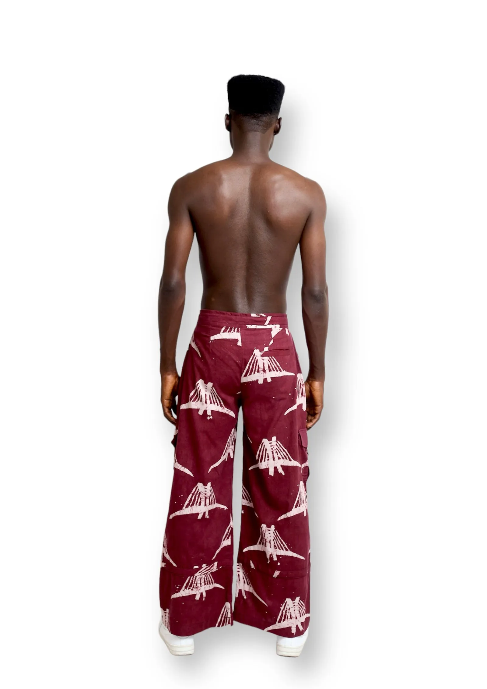 Cute Saint Igunu Burgundy Cotton Trouser