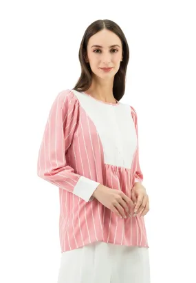 DAISY BY VOIR Fennel Bib Button Blouse