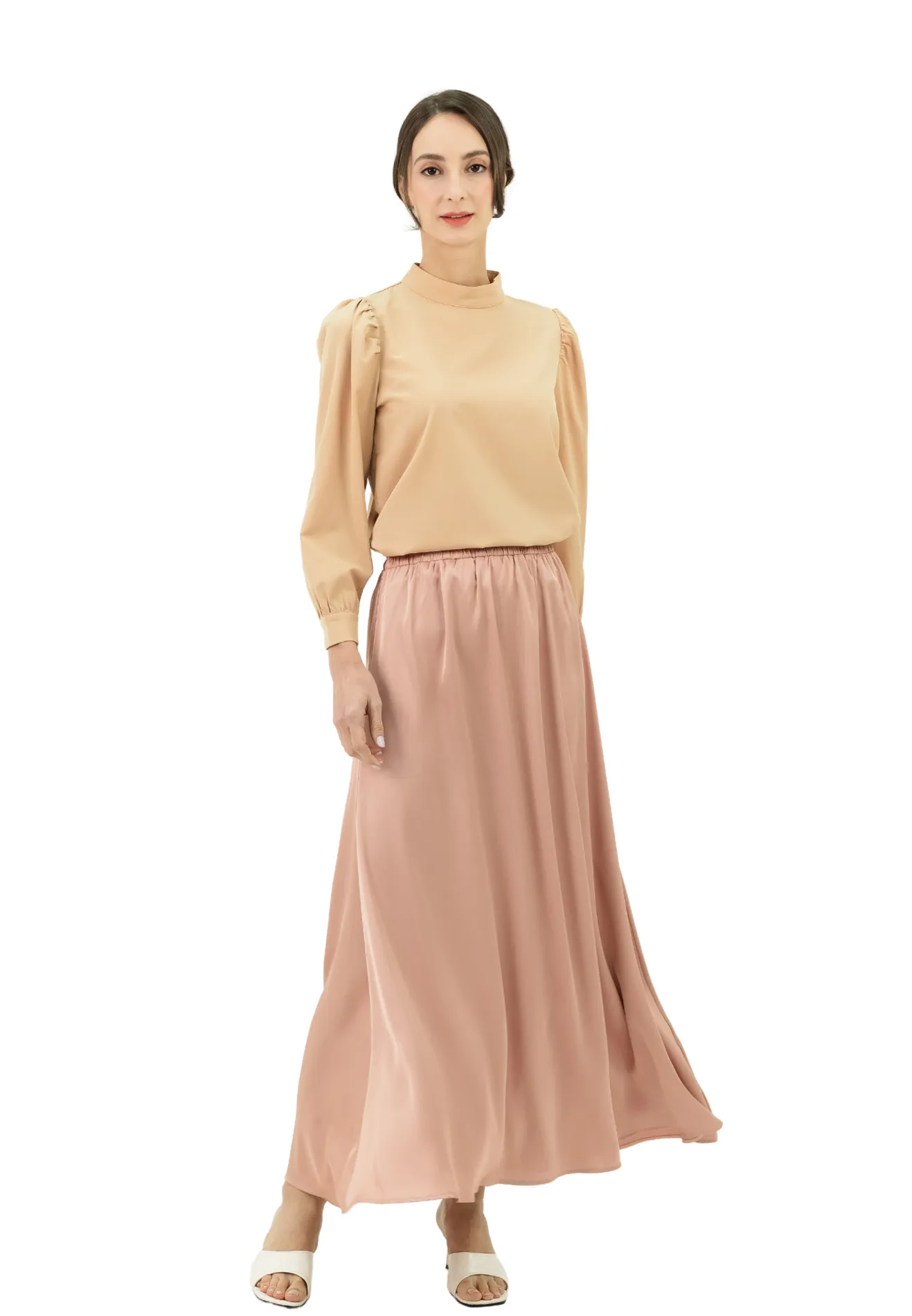 DAISY By VOIR Flowy Satin Maxi Skirt