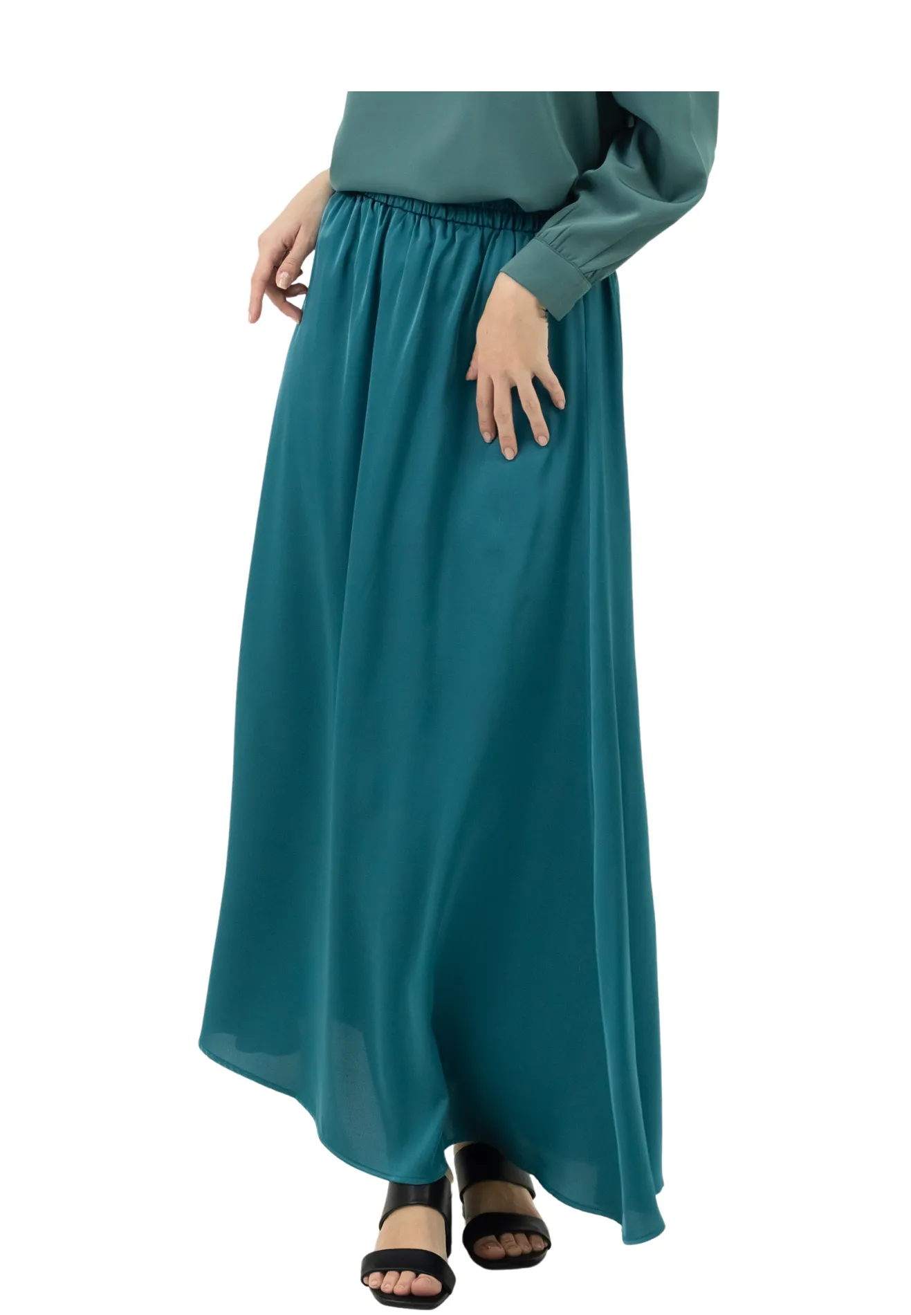 DAISY By VOIR Flowy Satin Maxi Skirt