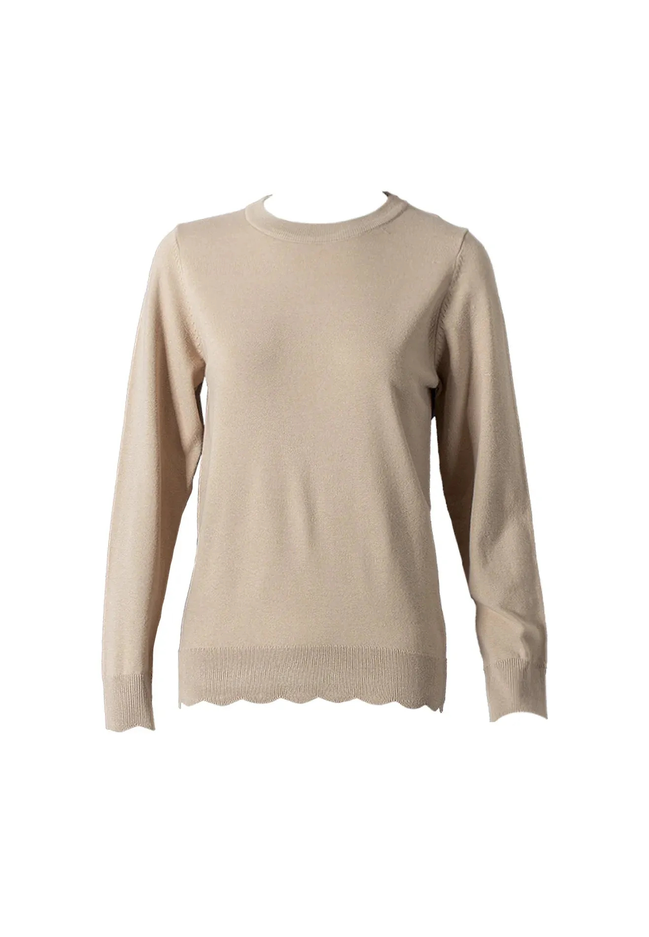 DAISY by VOIR Scalloped Crew Neck Knitwear