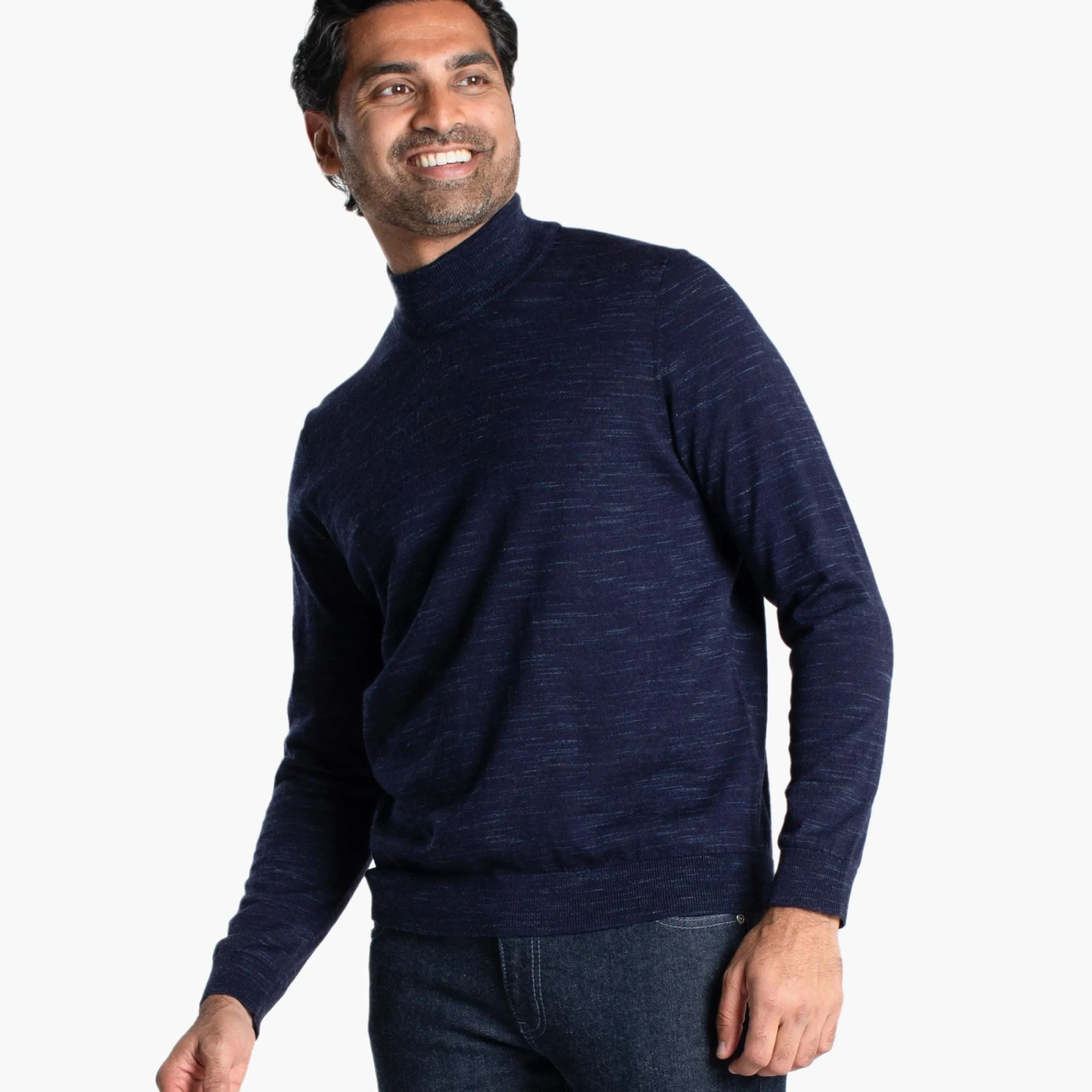 Dark Navy Mock Neck Sweater