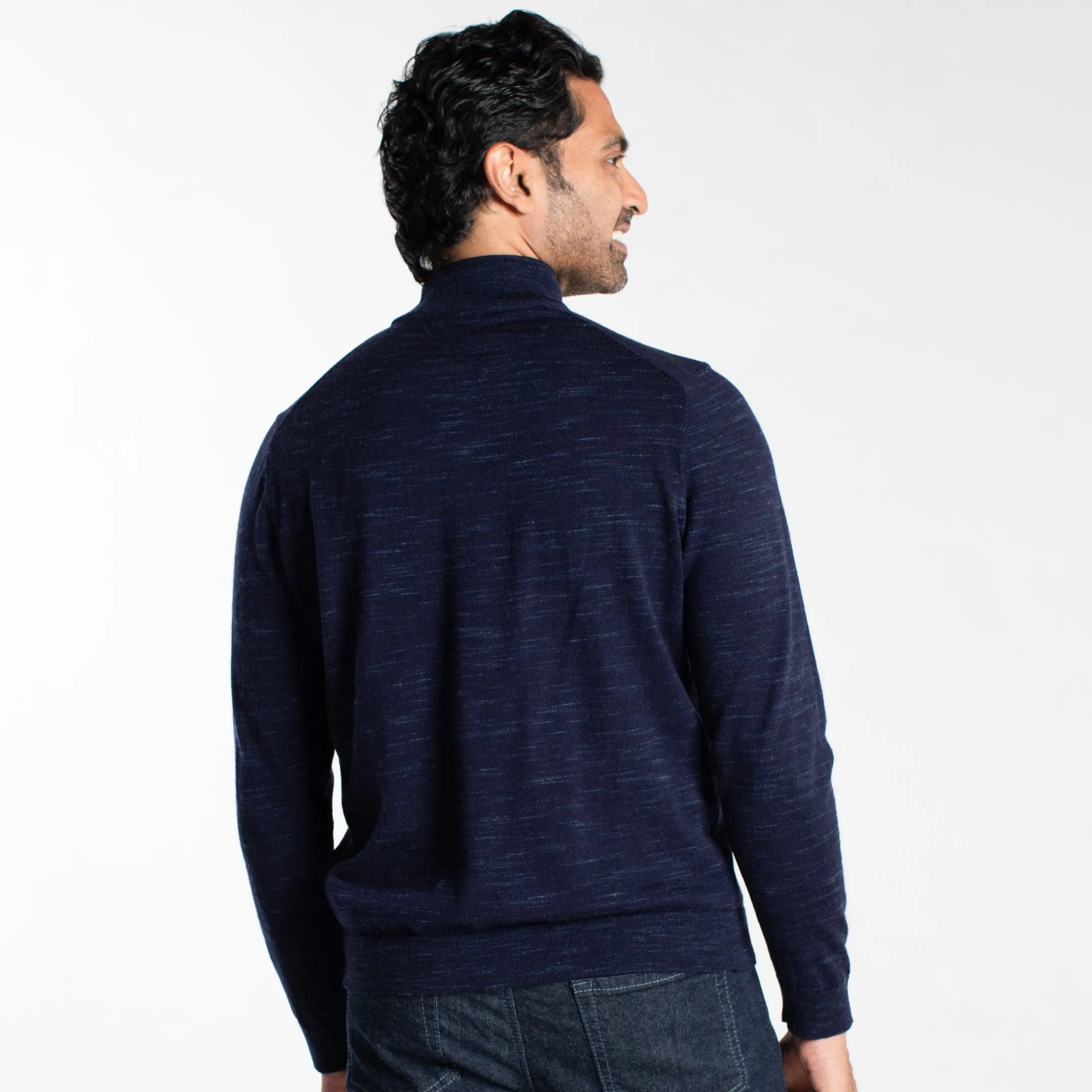 Dark Navy Mock Neck Sweater