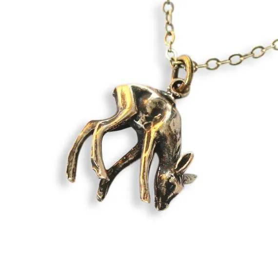 Deer Fawn Pendant Necklace