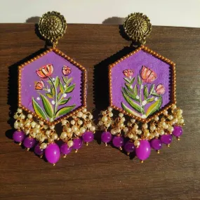 Dianthus Handpainted (Earrings)