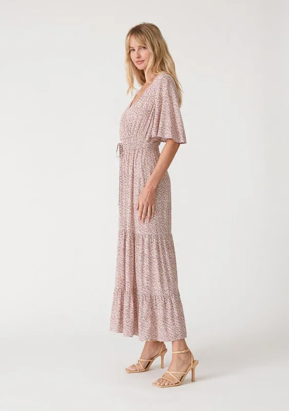 Ditsy Floral Surplice Maxi Dress