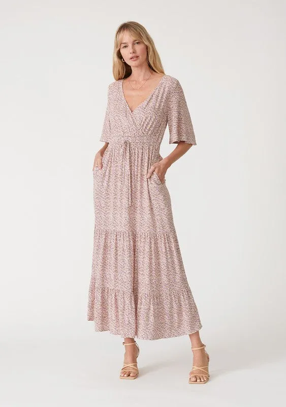 Ditsy Floral Surplice Maxi Dress