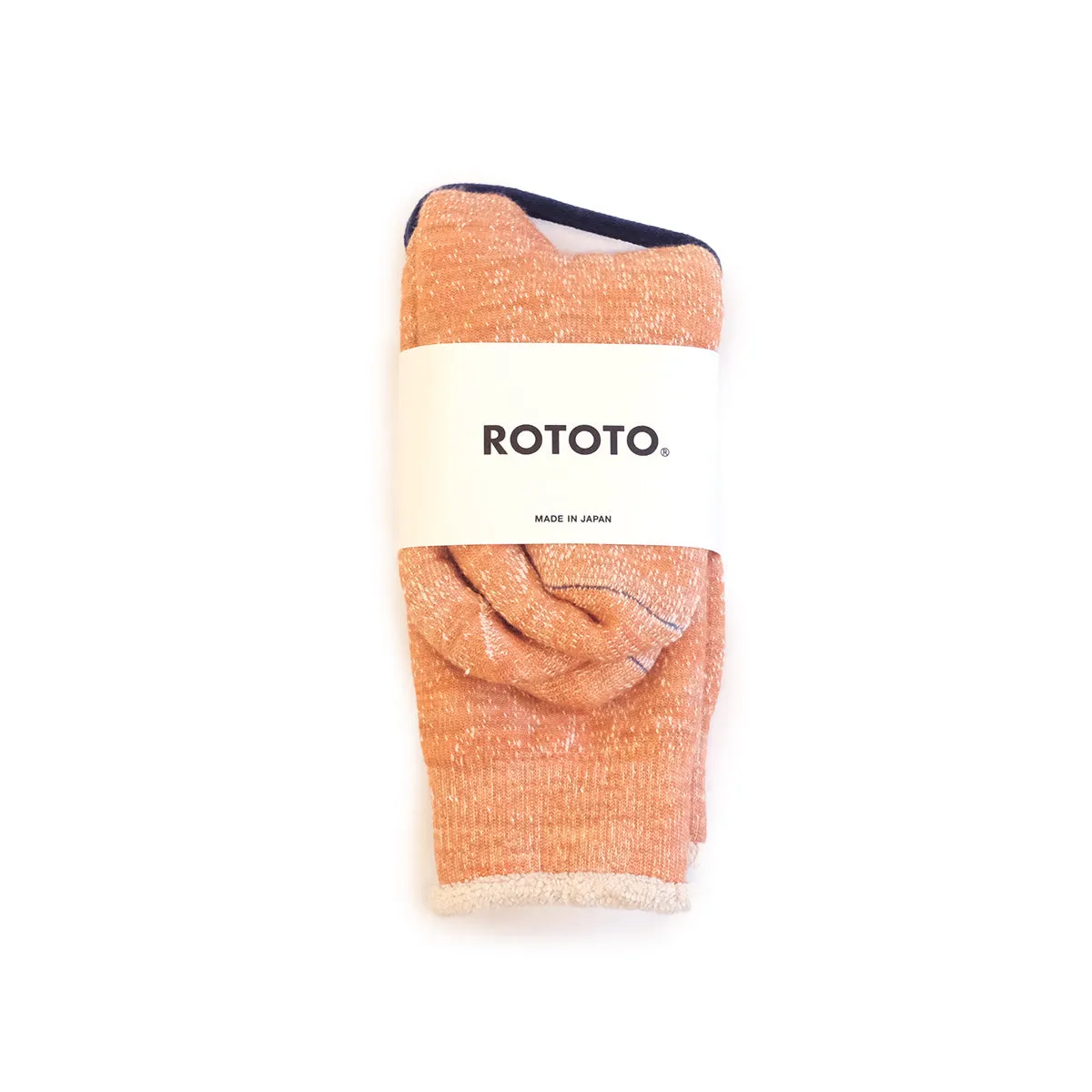 Double Face Merino   Cotton Socks - Orange