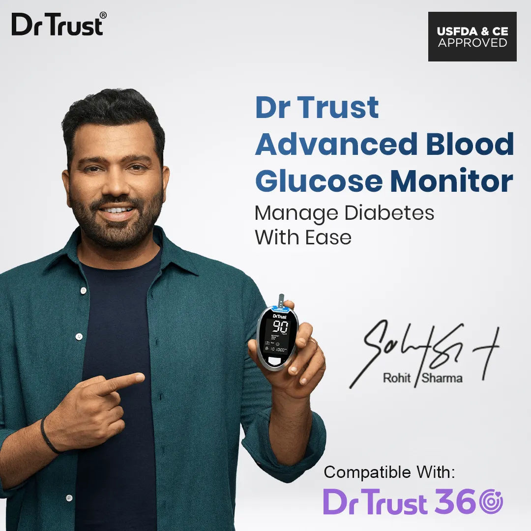 Dr Trust USA Gold Standard Glucosure Glucometer Blood Sugar Testing Meter 9001 with Lancing Device, 25 Strips & Lancets, Simple & Accurate Home Diabetes Testing Machine