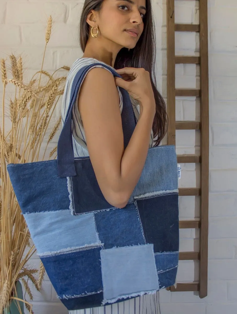 Dwij Upcycled Patchwork tote