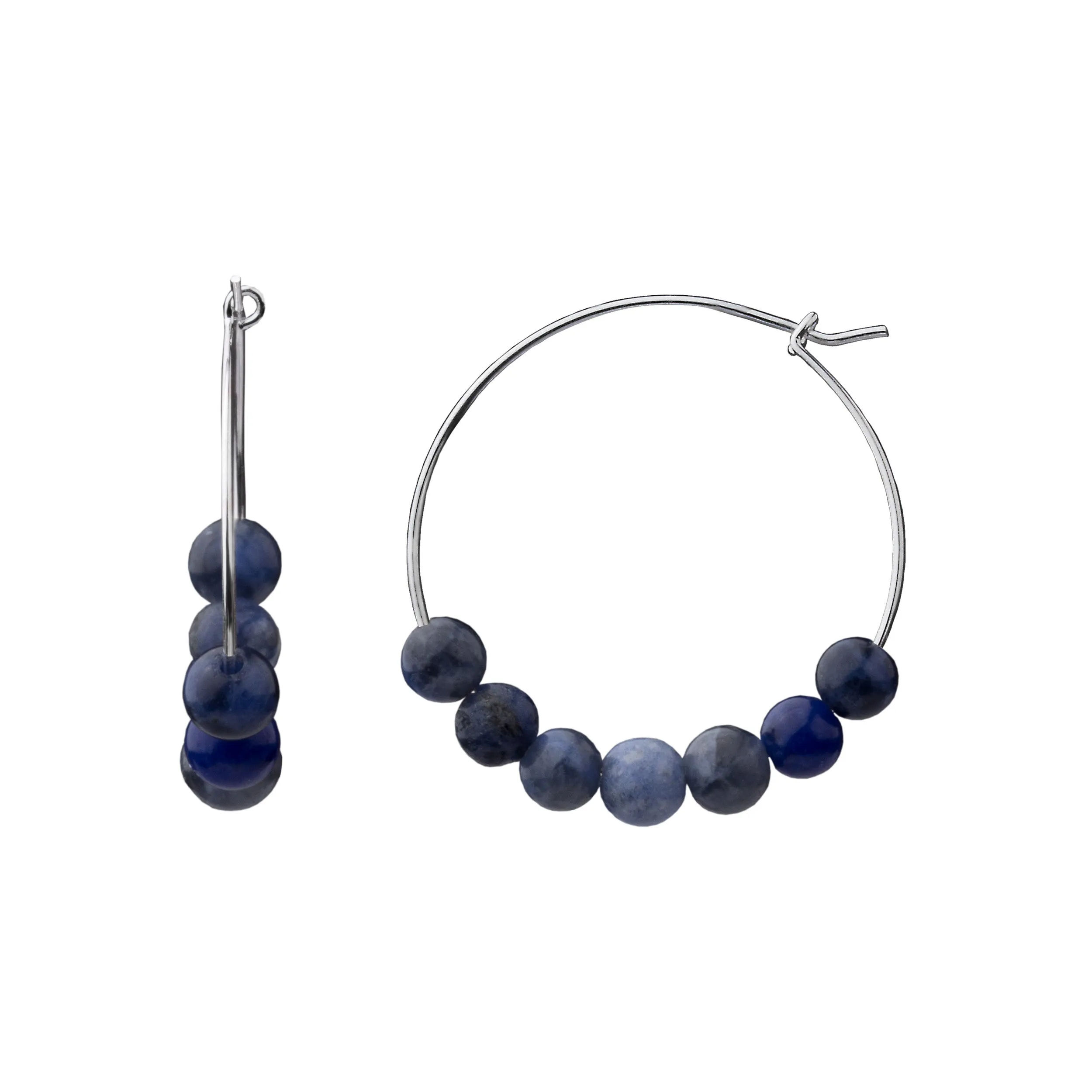 Earring | Stone Hoop | Sodalite