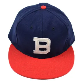 Ebbets - Brooklyn Bushwicks Cap (Fitted Wool Flannel) - Navy / Orange