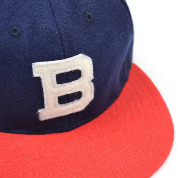 Ebbets - Brooklyn Bushwicks Cap (Fitted Wool Flannel) - Navy / Orange