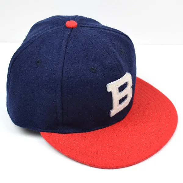 Ebbets - Brooklyn Bushwicks Cap (Fitted Wool Flannel) - Navy / Orange