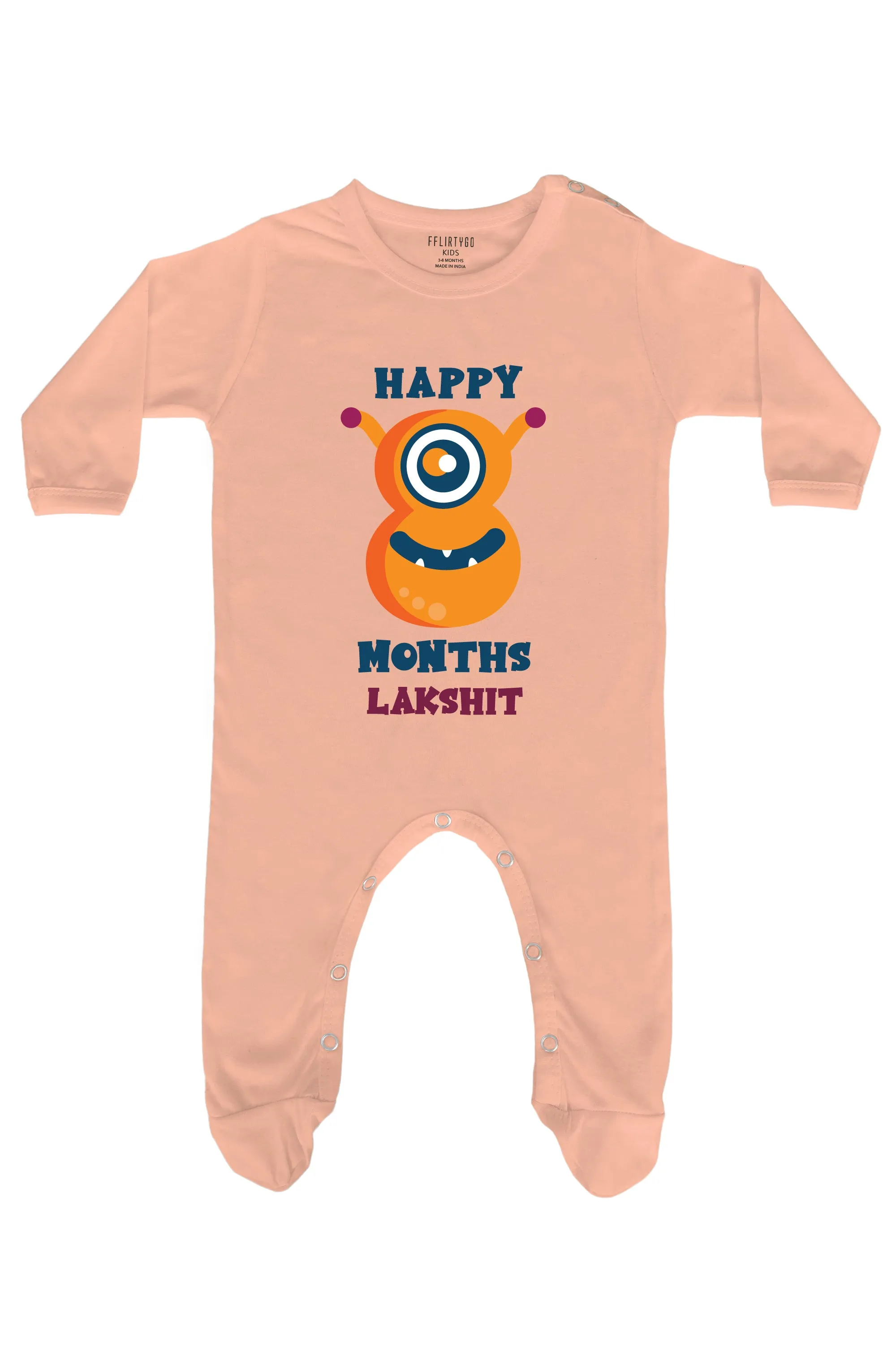 Eight Month Birthday Baby Romper | Onesies w/ Custom Name