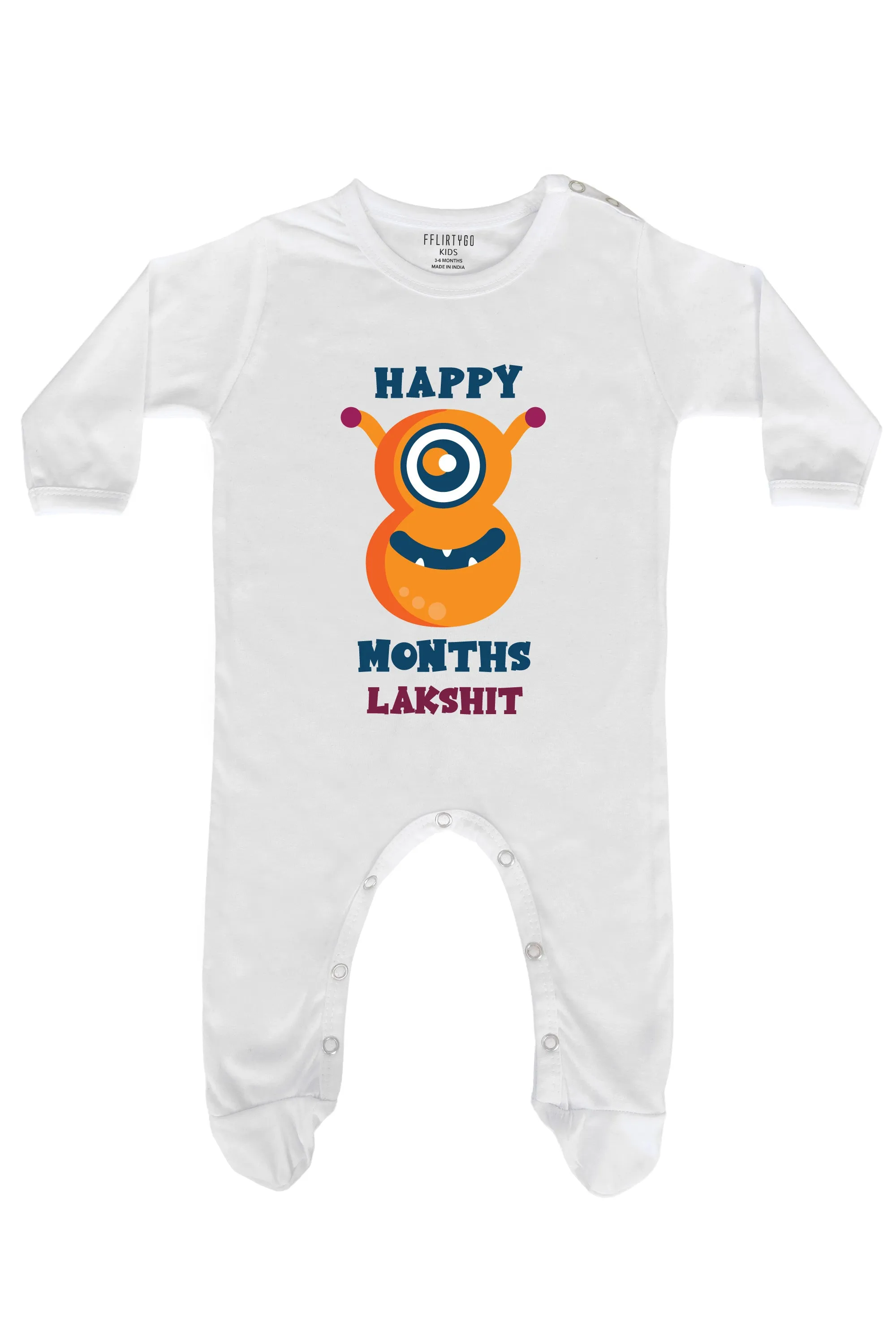 Eight Month Birthday Baby Romper | Onesies w/ Custom Name