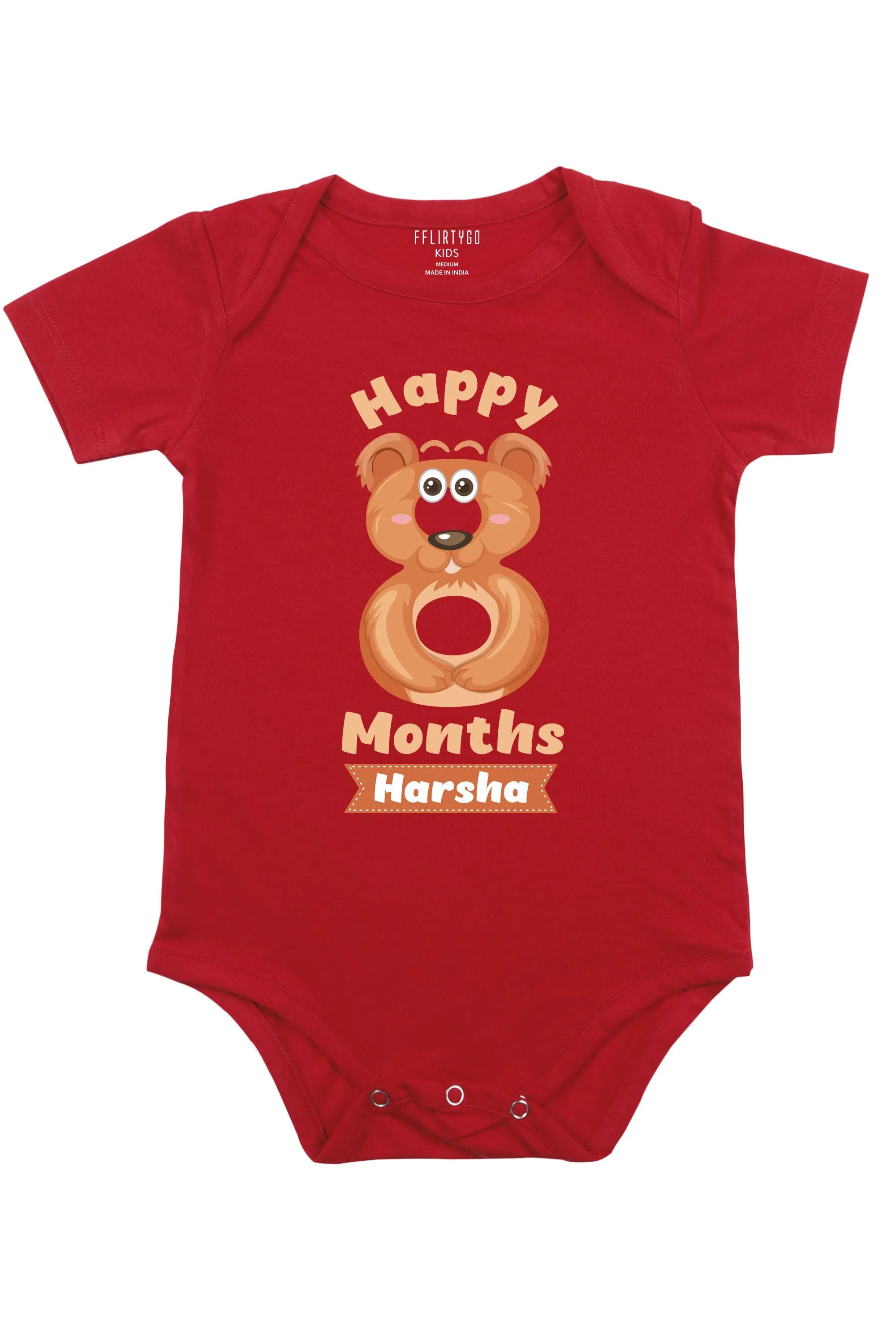 Eight Month Milestone Baby Romper | Onesies w/ Custom Name