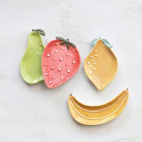 Embossed Stoneware Fruit Shaped Dishes