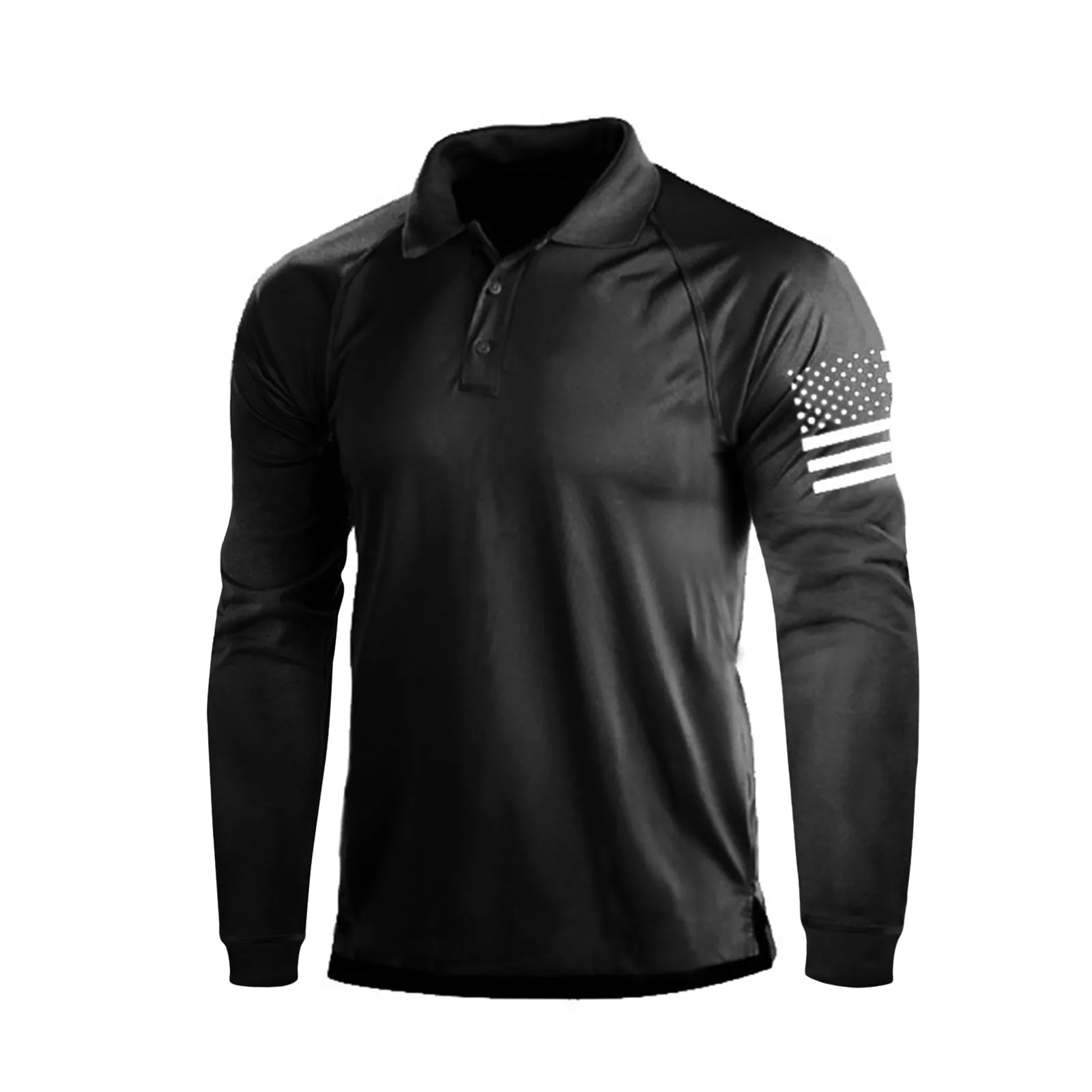 ESSENTIAL 1/4 BUTTON RAGLAN LONG SLEEVE POLO SHIRT