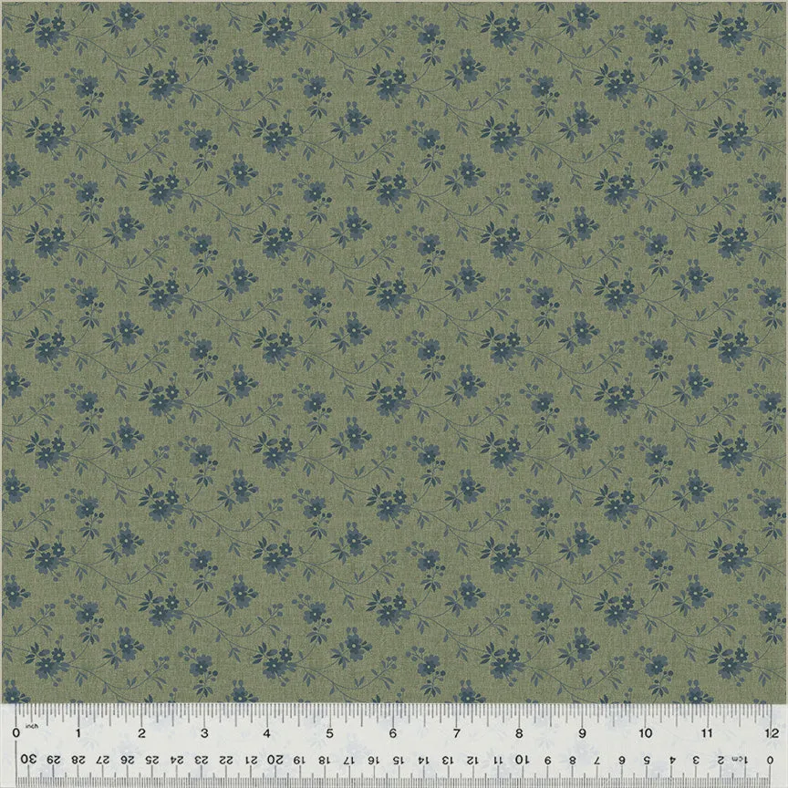 Fabric DAISY TRAIL BREEN from GARDEN TALE Collection by Jeanne Horton 53822-8