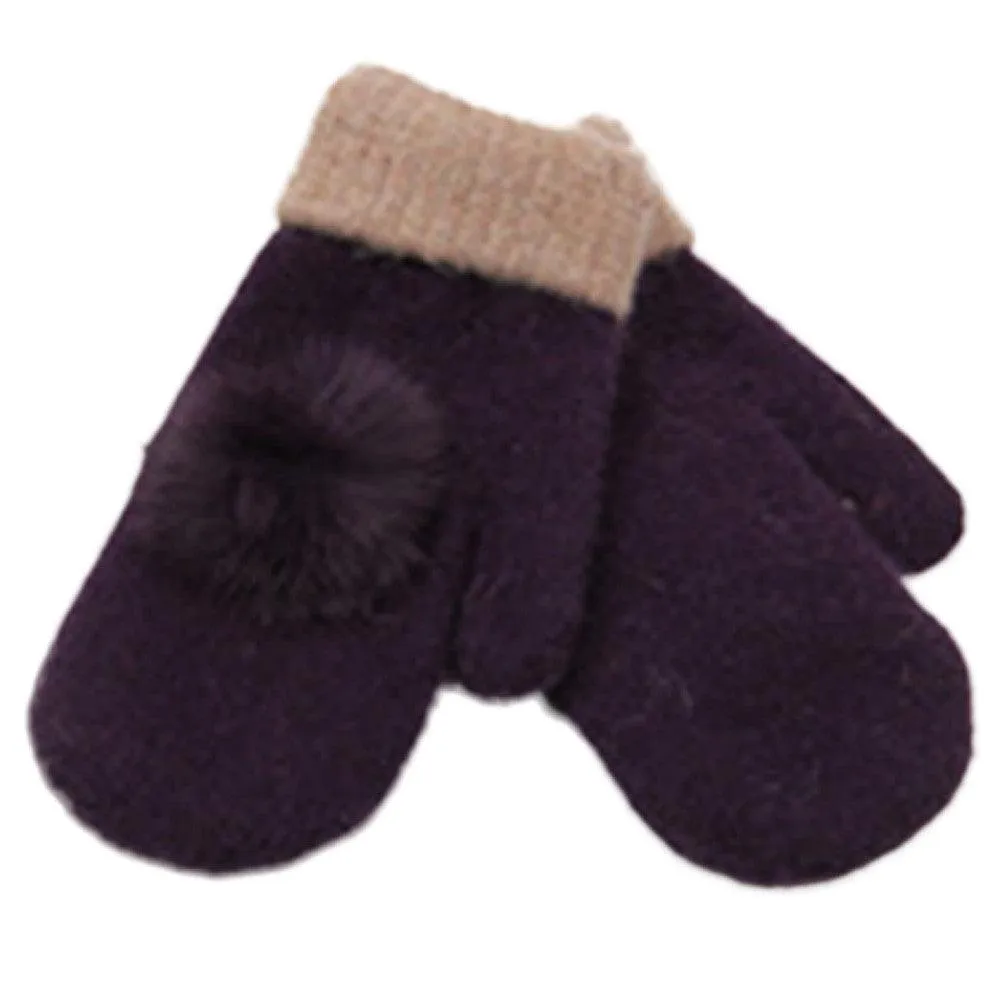 FAUX FUR-LINED MITTENS