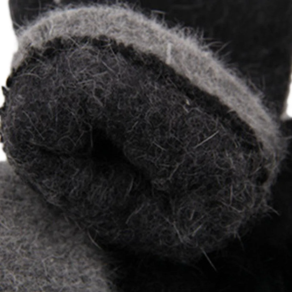 FAUX FUR-LINED MITTENS