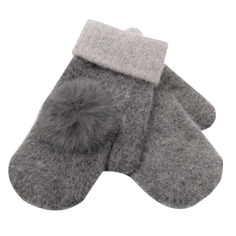 FAUX FUR-LINED MITTENS