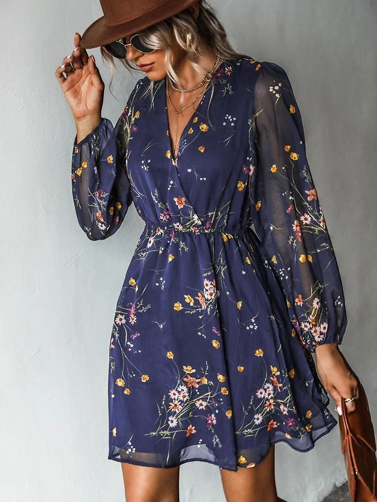 Floral Chiffon Mini Dress